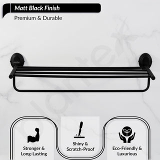 Plantex 304 Grade Stainless Steel Towel Rack for Bathroom/Towel Stand/Hanger/Bathroom Accessories - Cubic (24 inch -Black)