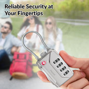Plantex 4-Digit Combination Padlock/TSA Metal Lock with String Shackle/Number Lock for Luggage/Travel Bag/Suitcase/Backpack/Lockers - Pack of 1 (Silver)