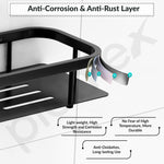 Plantex 304 Stainless Steel Bathroom Shelf/Wall Mounted Bathroom Organiser with Drill/Kitchen Storage Shelf(15X5 Inch-Black Finish)