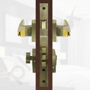 Plantex Triple Security Door Lock for Home/Main Door Lock Set with 3 Years of Warranty/Mortise Lock for Door with Brass Lock Body & Cylinder (7114 - PVD Gold & Brass Antique)