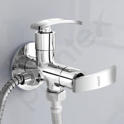 Plantex Pure Brass 2 way Angle Valve Tap/Angle Cocke for Bathroom with Teflon Tap (ZUR-1506, Chrome)