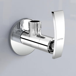 Plantex Pure Brass Angle Valve for Bathroom/Single Lever Angle Cock/Stop Cock with Wall Flange/Kitchen and Bathroom AccessoriesÂ (ZUR-1504, Chrome)