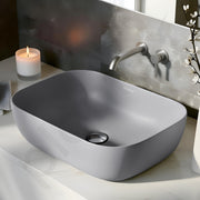Plantex Ceramic Tabletop Washbasin/Bathroom Basin Sink/Basin for Bathroom/Wash Basin for Restaurant, Hotel (Matt Grey - 18 x 13 x 5 Inch)
