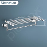 Plantex 304 Grade Stainless Steel Towel Rack for Bathroom/Towel Stand/Hanger/Bathroom Accessories - Niko (18 Inch-Chrome)