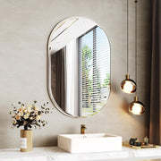 Plantex Frameless Capsule Mirror for Wall/Mirror with Beveled Smooth Edges/Mirror for Bathroom/Dressing Room/Living Room/Bedroom/Entryway - (18x12 Inch)