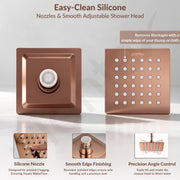 Plantex Stainless Steel Overhead Shower 4 x 4 inch with Water-Saving Technology/High pressure Rain Shower Head without Arm/Bathroom Shower -(Ultra Slim-PVD Rose Gold)