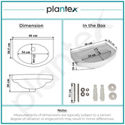 Plantex Ceramic Wallmount Basin for Bathroom/Wall Hung Wash Basin with 10 Years Glaze Warranty by Plantex/Small Basin/Sink for Bathroom (White - 18 X 12 X 8 Inch)