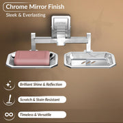 Plantex Stainless Steel 304 Grade Darcy Soap Holder for Bathroom/Soap Dish/Bathroom Soap Stand/Bathroom Accessories(Chrome) - Pack of 1