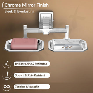 Plantex Stainless Steel 304 Grade Darcy Soap Holder for Bathroom/Soap Dish/Bathroom Soap Stand/Bathroom Accessories(Chrome) - Pack of 1