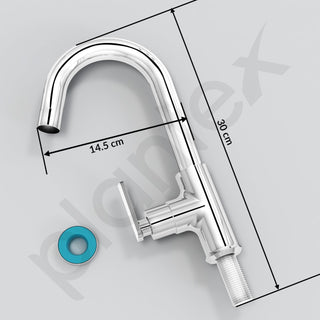 Plantex Pure Brass Sink Tap for Wash Basin with 360° Swivel Spout/Kitchen Tap with Water Saving Aerator- 7 Year Warranty (BAL-512 -Chrome Finish)