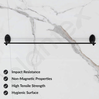 Plantex 304 Grade Stainless Steel 24 inch Single Towel Rod/Towel Holder for Bathroom/Towel Bar/Hanger/Stand/Bathroom Accessories - Oreva (Black)