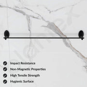 Plantex 304 Grade Stainless Steel 24 inch Single Towel Rod/Towel Holder for Bathroom/Towel Bar/Hanger/Stand/Bathroom Accessories - Oreva (Black)