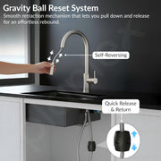 Plantex Pull-Down Kitchen Sink Tap/304 Stainless Steel Sink Tap for Kitchen Basin with 360â° Swivel Spout/Kitchen Sink Faucet- (1062, Matt)