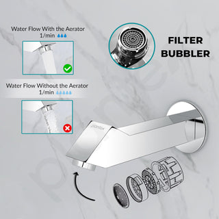 Plantex Bath Tub Spout with Water Saving Nozzle for Bathroom/High Flow Tap for Bathroom/Kitchen-Pack of 1 (Chrome)