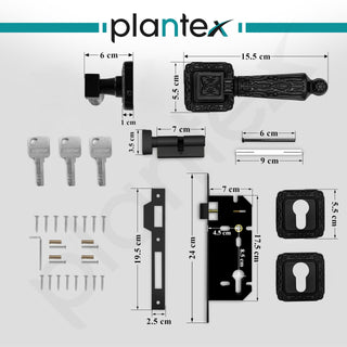 Plantex Premium Door Locks with 3 Years of Warranty by Plantex/Main Door Lock for Home/Mortise Lock for Door (643 - Black)