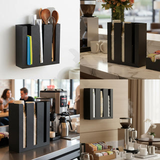 Plantex Metal Cup Holder/Cup Organizer for Kitchen/Cup Holder for Kitchen/3 Column- (Black)