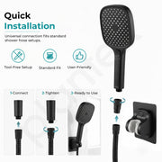 Plantex Hand Shower for Bath/4 Mode Multifunctional Shower/ABS Plastic Silicone Handheld Shower/Easy Mode Switching – (Black, APS-H592)