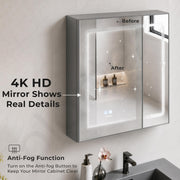 Plantex Wall Mount Vanity Cabinet with Washbasin and Mirror/Rectangular Basin with Cabinet for Bathroom - (Cryston-800, Grey)