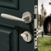 Plantex Mortise Door Lock for Home/Main Door Lock Set for Home & Bedroom/Premium Door Handle Lock with Brass Lock Body & Cylinder (7135, Satin White)