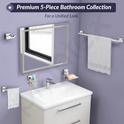 Plantex Decan 304 Grade Stainless Steel Towel Rod for Bathroom/Soap Holder/Napkin Ring/Tumbler Holder/Robe Hook/Bathroom Accessories - Chrome