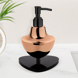Plantex Liquid Soap Dispenser for Bathroom/Stainless Steel and Acrylic Shampoo Dispenser/Handwash Dispenser for Bathroom/Bathroom Accessories - Pack of 1 (Rose Gold & Black)