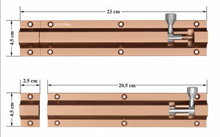 Plantex Stainless Steel 8 inch Tower Bolt/Tower Bolt for Home,Offices Doors and Windows/Tower Bolt for Main Door/Door Latch/Kundi/Chitakini/Door Latch for Windows (Rose Gold, Pack of 8)