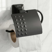 Plantex 304 Grade Stainless Steel Toilet Paper Holder for Bathroom/Toilet Roll Holder/Toilet Tissue Paper Roll Holder/Bathroom Accessories - Squaro (Black)