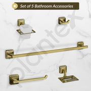 Plantex Decan 304 Grade Stainless Steel Towel Rod for Bathroom/Soap Holder/Napkin Ring/Tumbler Holder/Robe Hook/Bathroom Accessories - Brass Antique