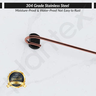 Plantex 304 Grade Stainless Steel 24 inch Single Towel Rod/Towel Bar/Towel Hanger for Bathroom/Bathroom Accessories - Pack of 1 (Parv-Rose Gold & Black)