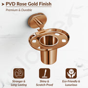 Plantex J4 Stainless Steel Toothbrush Holder for Bathroom/Toothbrush Stand for Bathroom/Tumbler Holder/Bathroom Accessories (PVD Rose Gold Finish) Onix