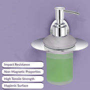 Plantex 304 Grade Stainless Steel Wash Basin Handwash Holder and Dispenser for Liquid Soap/Bathroom Accessories - Olive (Chrome)