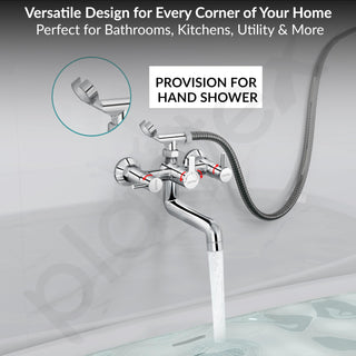 Plantex Telephonic Brass Wall Mixer for Bathroom/Tap Mixer/Wall Mixer for Bathroom 2 in 1 with 7-Year Manufacturer's Warranty-(ICO-917-Chrome)