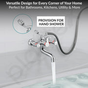 Plantex Telephonic Brass Wall Mixer for Bathroom/Tap Mixer/Wall Mixer for Bathroom 2 in 1 with 7-Year Manufacturer's Warranty-(ICO-917-Chrome)