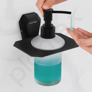 Plantex Liquid Soap Dispenser for Bathroom/304 Grade Stainless Steel Shampoo Dispenser/Handwash Dispenser/Bathroom Accessories - Pack of 1 (PMB-2407, Z-Black)