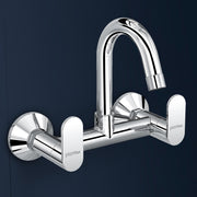 Plantex Pure Brass Sink Mixer Tap Hot and Cold with 360Ãƒâ€šÃ‚Â° Swivel Spout/Kitchen Sink Tap with Brass Wall Flange and Teflon Tape-7 Year Warranty by Plantex (ORN-214-Chrome)