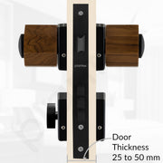 Plantex Heavy Duty Door Lock/Stainless Steel and Wooden Main Door Mortise Lock Handle/Handle Set for Home/Office/Door Accessories (Black, Wooden)