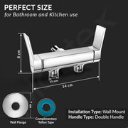 Plantex Brass 2 Way Angle Cock/2 in 1 Angle Valve with Wall Flange for Bathroom/Divine Dual Contro - Pack of 1 (1507, Chrome)