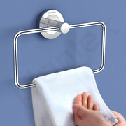 Plantex Stainless Steel Towel Ring for Bathroom/Wash Basin/Napkin-Towel Hanger/Bathroom Accessories (Chrome-Rectangular) - Pack of 3