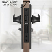 Plantex Stainless Steel Door Lock Ã¢â‚¬â€œ Bathroom Door Lock/Mortise 8inch Keyless Plate Handle Set for Home/Bathroom/Storeroom/Balcony/Office - Pack of 1 (DTM-659, Z-Black)