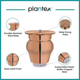 Plantex Heavy Duty Stainless Steel 3 inch Sofa Leg/Bed Furniture Leg Pair for Home Furnitures (DTS-52, Rose Gold) – 10 Pcs