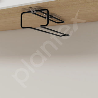 Plantex Self-Adhesive Drill Free Kitchen Towel Hanger/Adhesive Toilet Paper Holder/Toilet Paper Roll Holder Self Adhesive for Bathroom Accessories (Black)