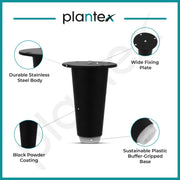 Plantex Heavy Duty Stainless Steel 4 inch Sofa Leg/Bed Furniture Leg Pair for Home/Furniture Sofa Legs for Table/Sofa Support Legs/Sofa Furniture Leg (Black) Set of 10 Pcs