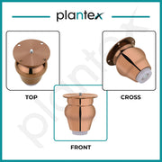 Plantex 3 Inch Sofa Legs for Bed Furniture/Sofa Legs for Table/Sofa Support Legs with Rubber Grip (Rose Gold, 6 Pcs)