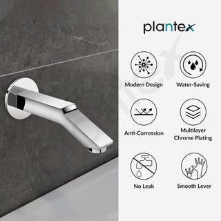 Plantex Bath Tub Spout with Wall Flange/Single Lever Spout/High Flow Tap for Bathroom/Kitchen - (Chrome)