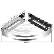 Plantex Stainless Steel Corner/Bathroom Shelf/Kitchen Shelf/Wall Mount (8x8 Inches) - Chrome