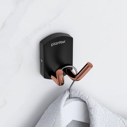 Plantex 304 Grade Stainless Steel Robe Hook/Cloth-Towel Hanger/Door Hanger Hook/Bathroom Accessories (Parv - Rose Gold & Black)