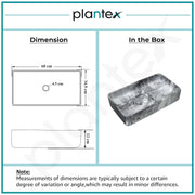 Plantex Ceramic Table Top Washbasin For Bathroom/Hand Wash Sink/Rectangle Countertop Vessel Sink Basin For Home/Office/Hotel - (Marble Grey)