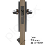 Plantex Heavy Duty Door Lock ÃƒÂ¢Ã¢â€šÂ¬Ã¢â‚¬Å“ Bathroom Door Lock/Mortise 8inch Keyless Plate Handle Set for Home/Bathroom/Store Room/Balcony/Office with Baby Latch (8121, Grey & PVD Choco)