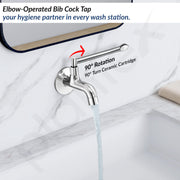 Plantex Lab Bib Cock for Bathroom/Short Body Tap with Wall Flange and Teflone Tap - Pack of 1 (AC04, Chrome)