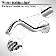 Plantex 11-Inch S-Shaped Shower Arm for Overhead Shower/Stainless Steel Shower Pipe/Wall Mount Bathroom Fitting with Â½-Inch Thread - Pack of 1 (Chrome)